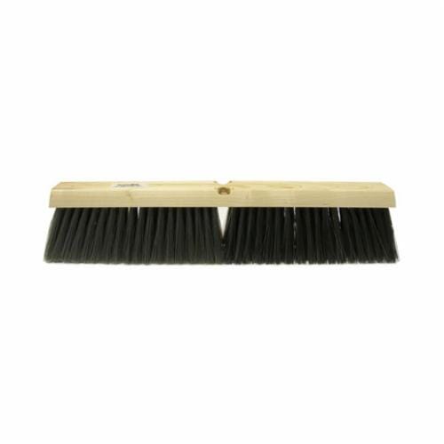 Vortec Pro® 25235 Push Broom, 24 in OAL, 3 in L Trim, Medium Sweep Face, Black Polystyrene Border/Stiff Polypropylene Bristle